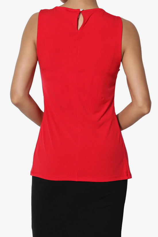Chaffee Pleat Neck Tank Top RED_2