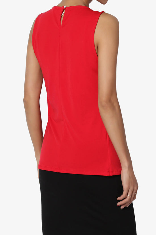 Chaffee Pleat Neck Tank Top RED_4