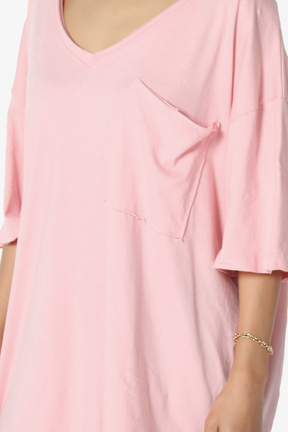 Load image into Gallery viewer, Charlie V Neck Pocket Boyfriend Tee DUSTY PINK_5
