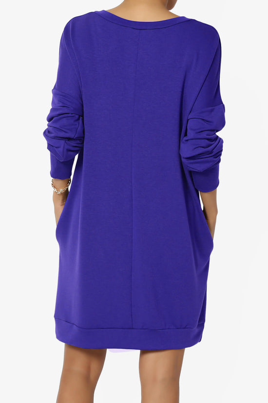 Load image into Gallery viewer, Chrissy V-Neck Pocket Soft Terry Tunic BRIGHT BLUE_2
