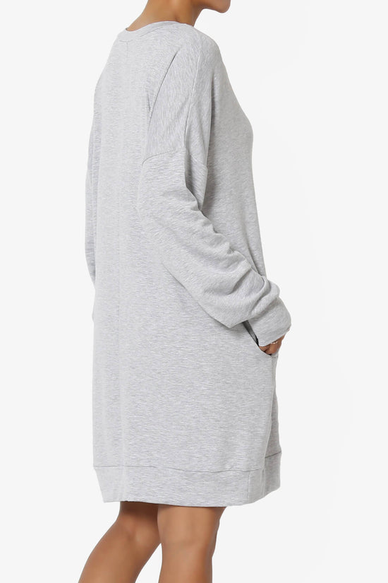 Load image into Gallery viewer, Chrissy V-Neck Pocket Soft Terry Tunic HEATHER GREY_4
