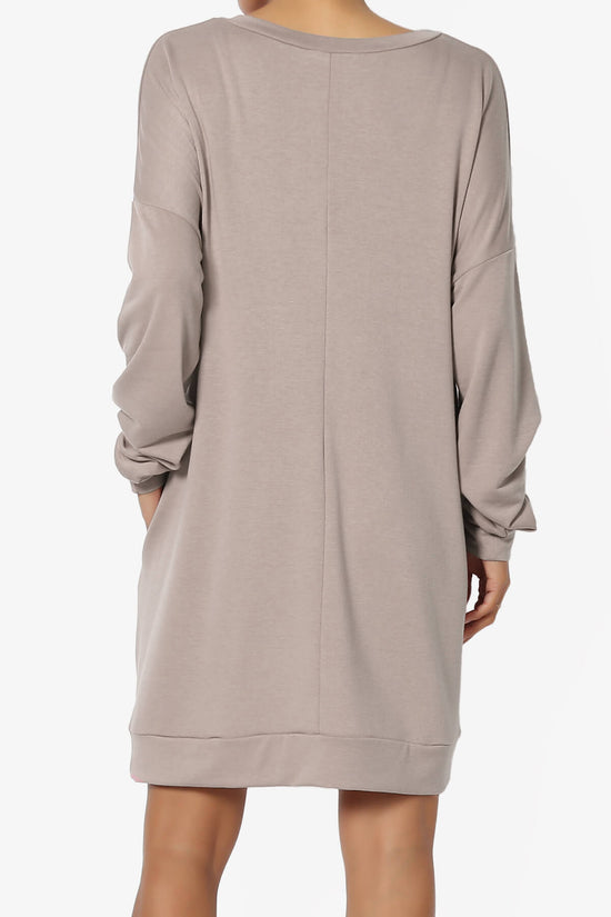 Load image into Gallery viewer, Chrissy V-Neck Pocket Soft Terry Tunic LIGHT MOCHA_2
