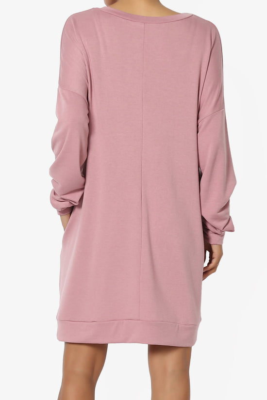 Load image into Gallery viewer, Chrissy V-Neck Pocket Soft Terry Tunic LIGHT ROSE_2
