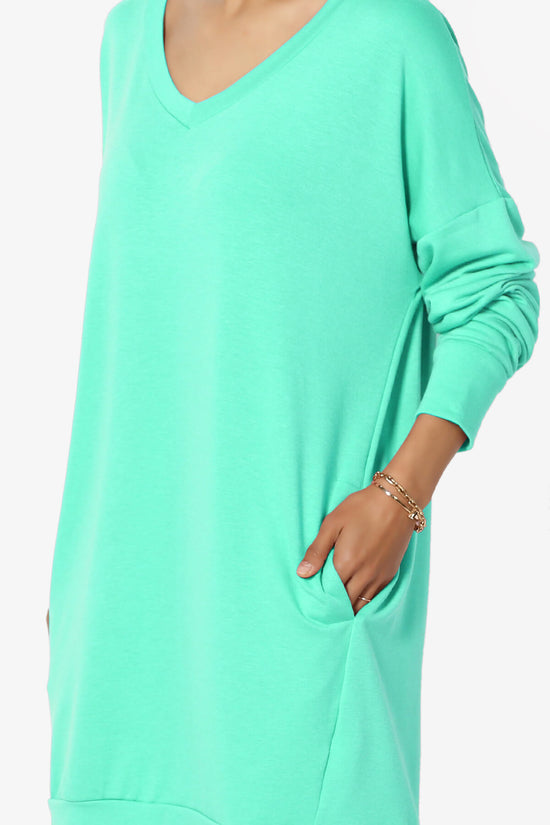 Load image into Gallery viewer, Chrissy V-Neck Pocket Soft Terry Tunic MINT_5
