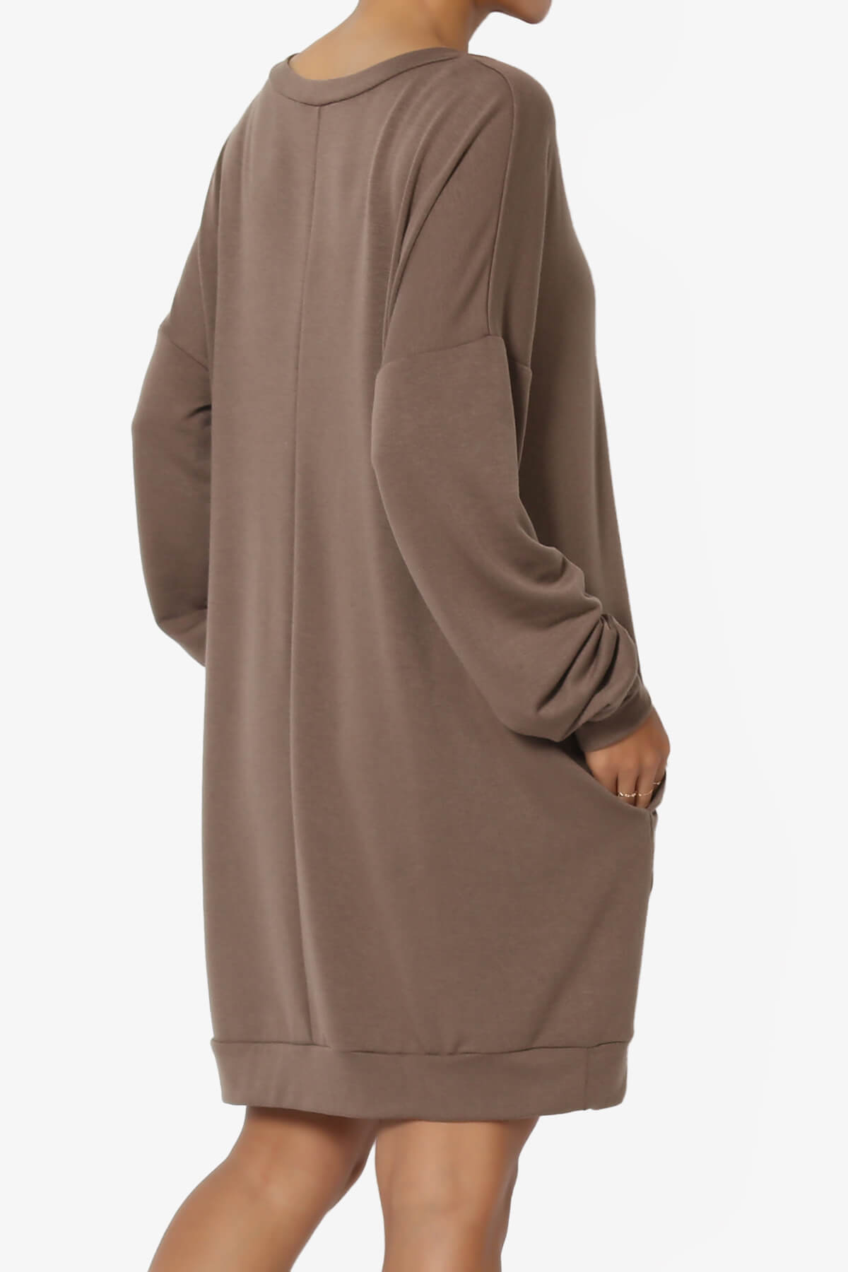 Load image into Gallery viewer, Chrissy V-Neck Pocket Soft Terry Tunic MOCHA_4
