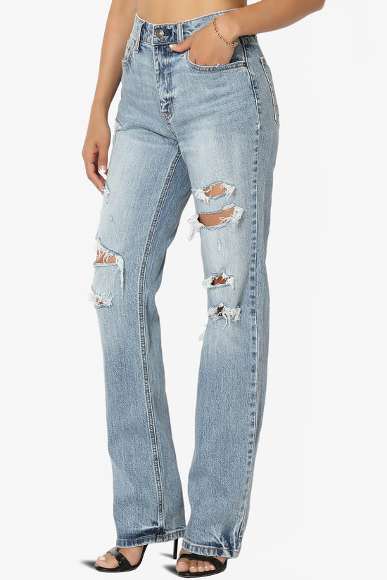 Load image into Gallery viewer, Codi High Rise Dad Jeans in Distressed Med MEDIUM_3
