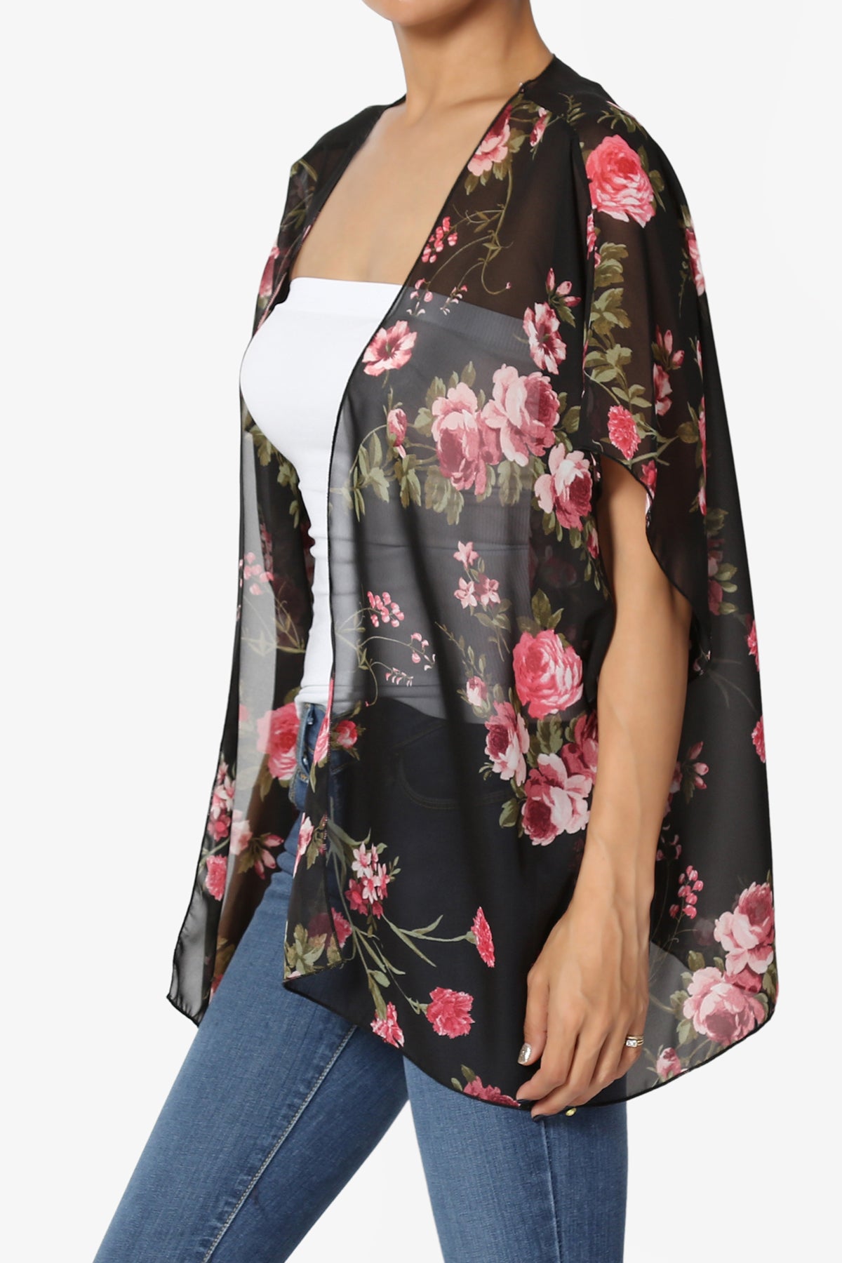 Load image into Gallery viewer, Quinci Floral Kimono Chiffon Cardigan
