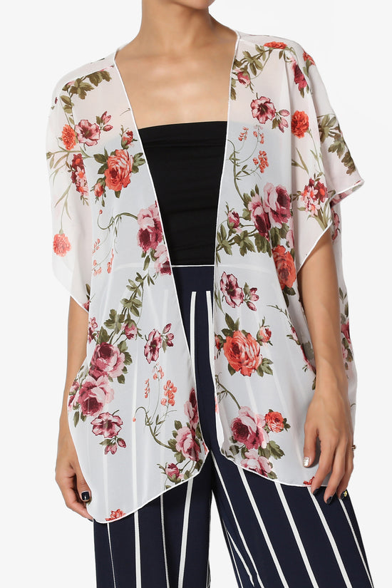Quinci Floral Kimono Chiffon Cardigan