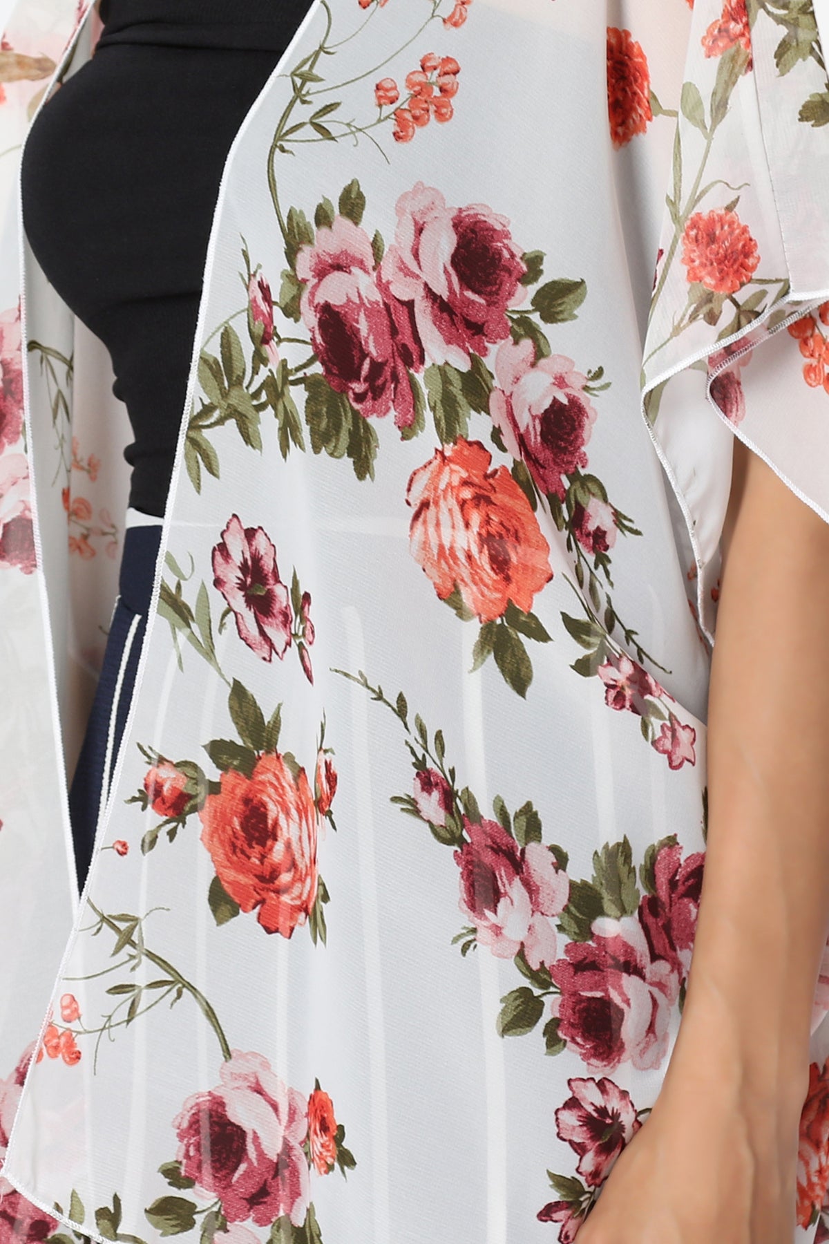 Load image into Gallery viewer, Quinci Floral Kimono Chiffon Cardigan

