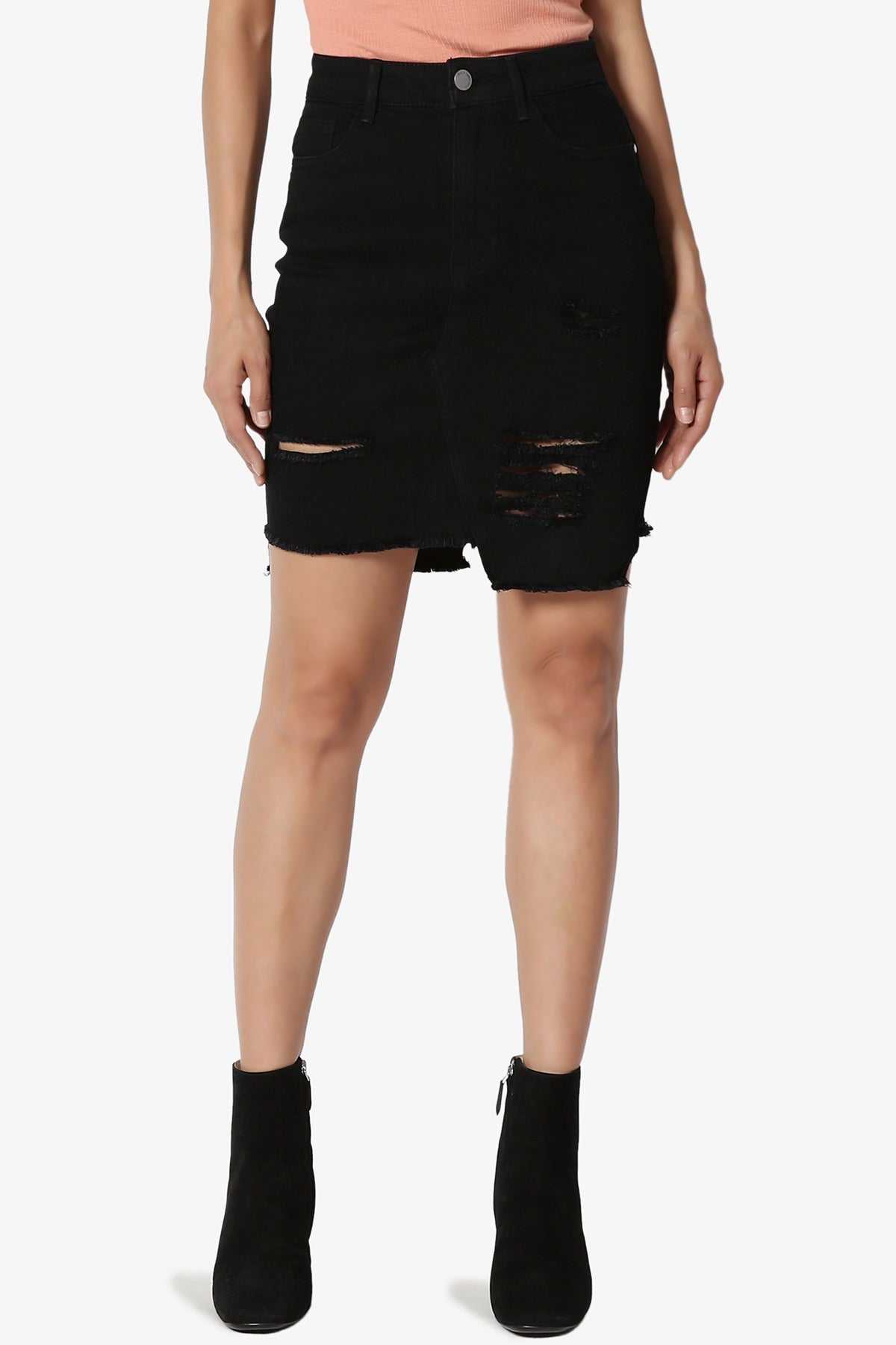 Load image into Gallery viewer, Nyssa Distressed Denim Skirt
