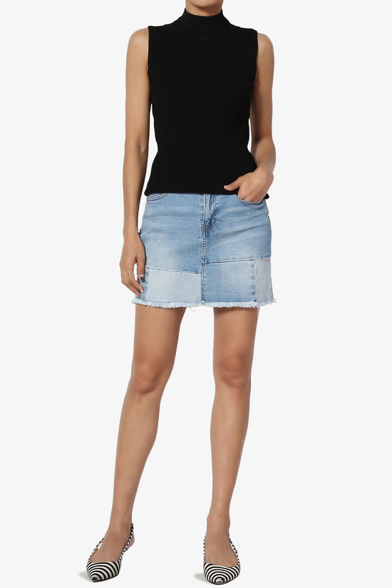 Petra Patchwork Denim Mini Skirt