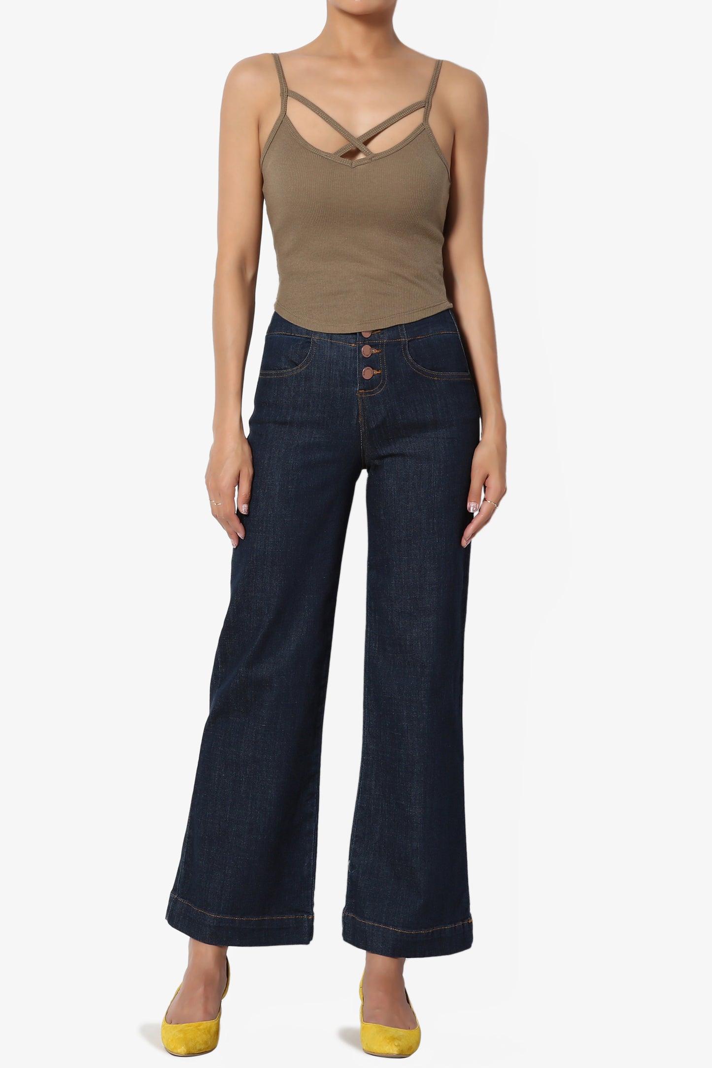 Namica High Waist Crop Culotte Jeans - TheMogan