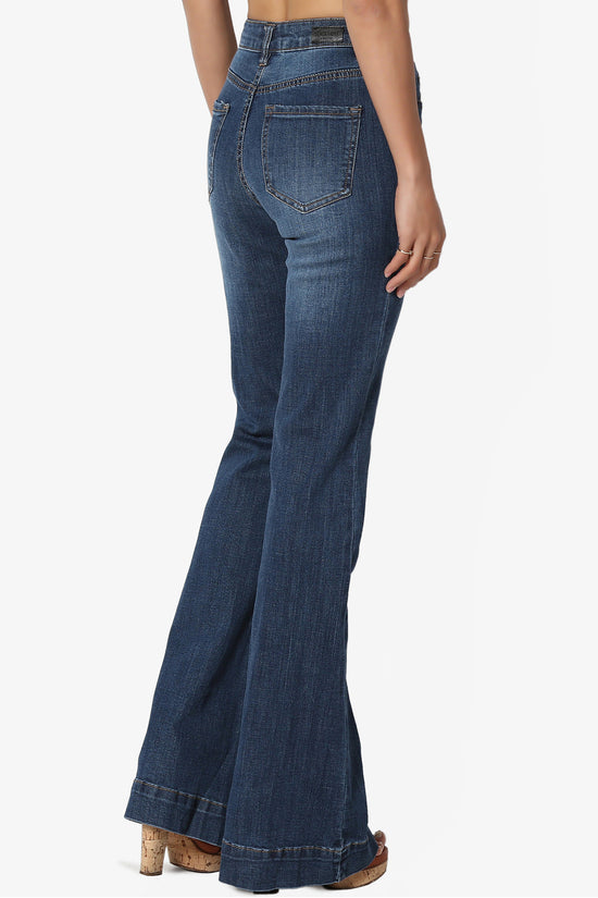 70s Vintage Stretchy Flare Jeans With Pockets