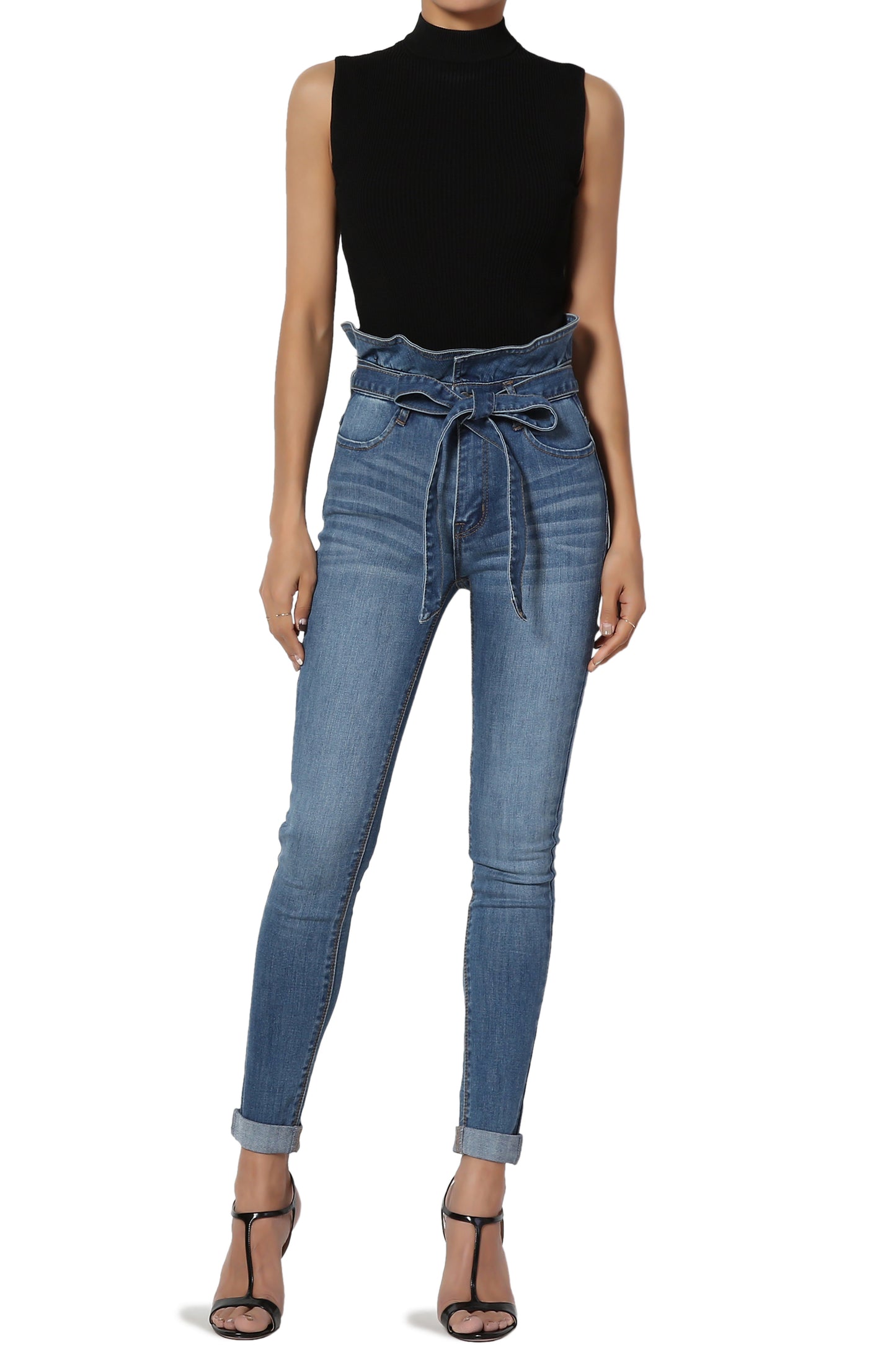 Kelsey Paperbag Waist Skinny Jeans