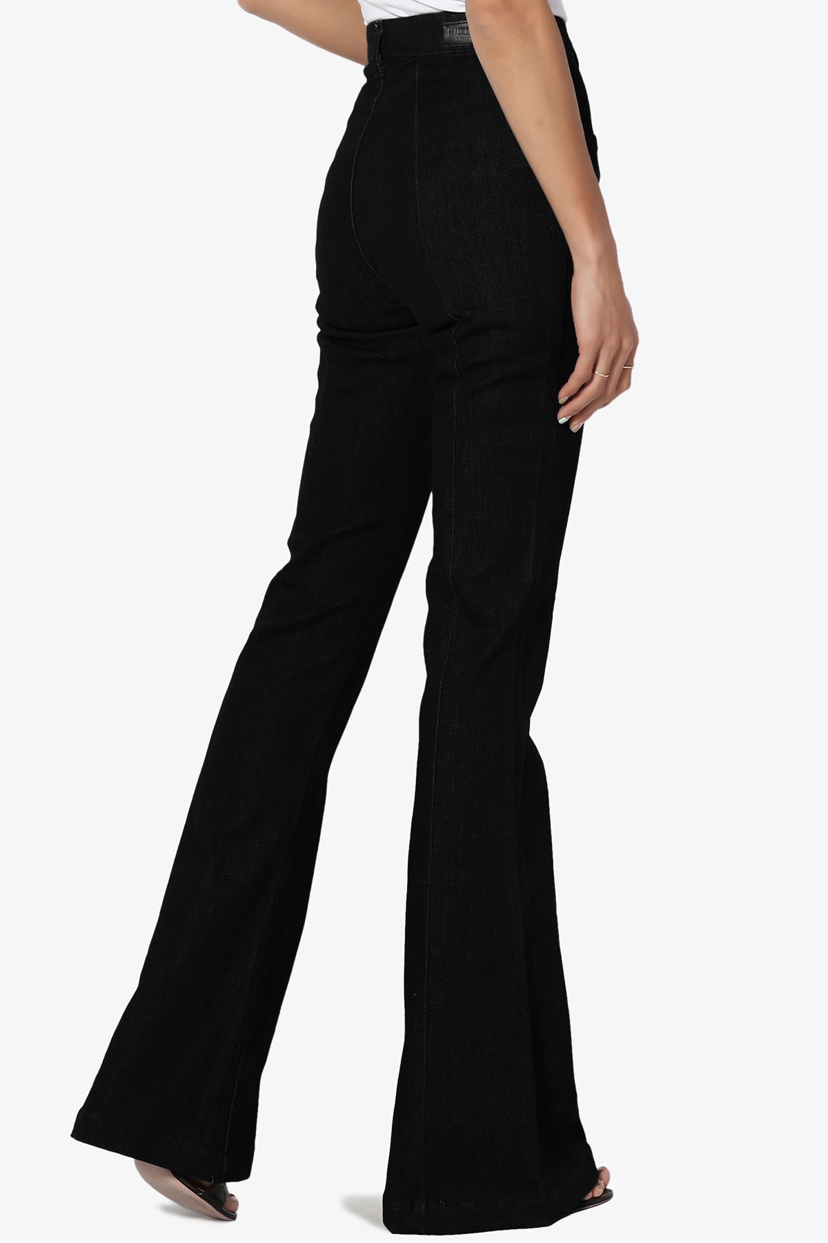 High Rise Square Front Pocket Pallazzo Flare Jeans