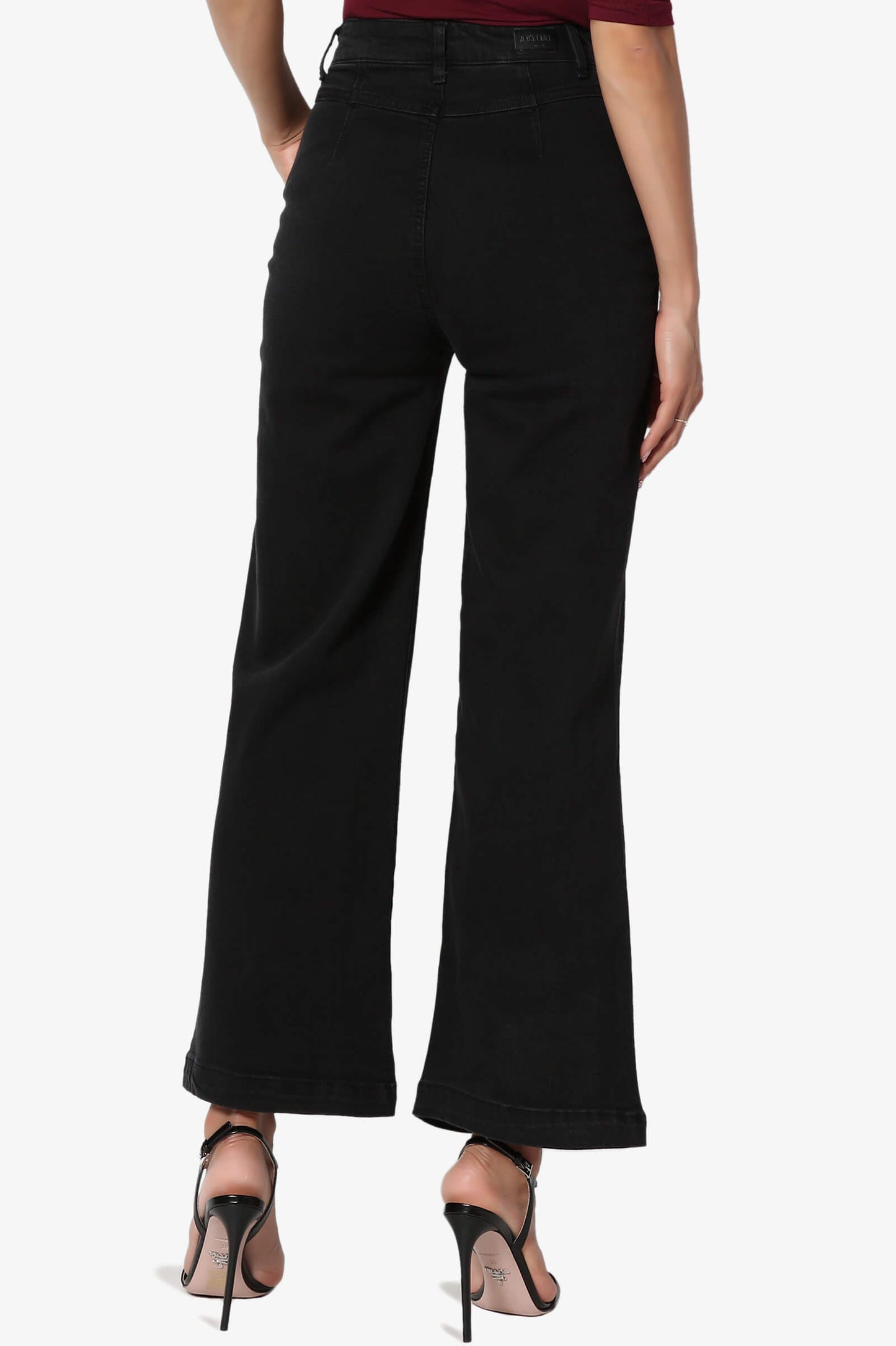 Load image into Gallery viewer, Nellie High Waist Crop Culotte Jeans BLACK_2
