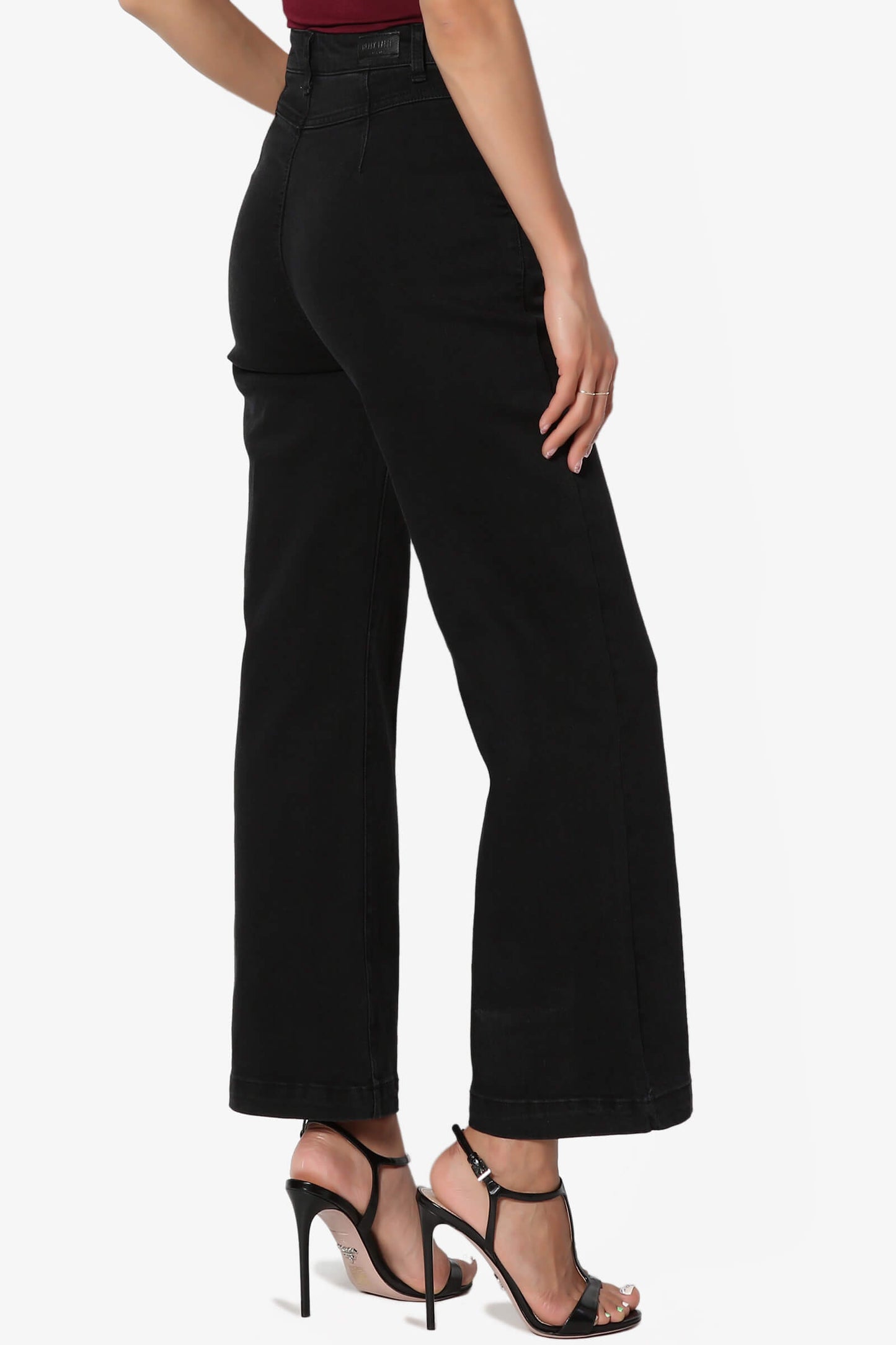Load image into Gallery viewer, Nellie High Waist Crop Culotte Jeans BLACK_4
