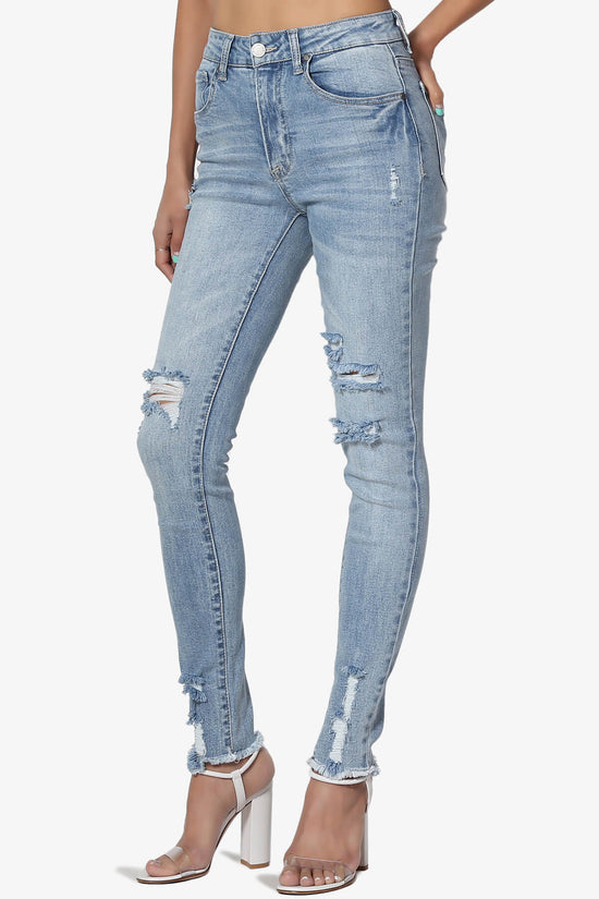 Load image into Gallery viewer, Rosalind Mid Rise Distressed Skinny Jeans LIGHT_3
