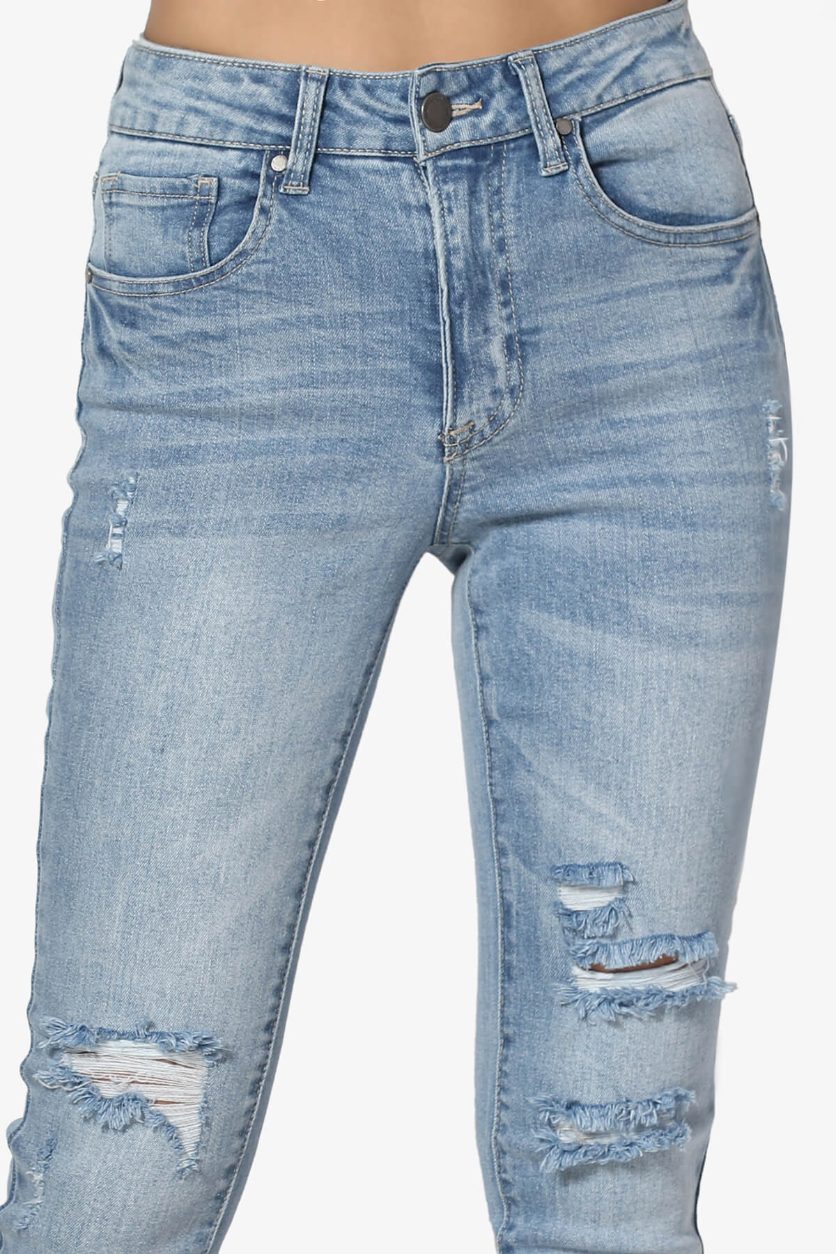 Load image into Gallery viewer, Rosalind Mid Rise Distressed Skinny Jeans LIGHT_5

