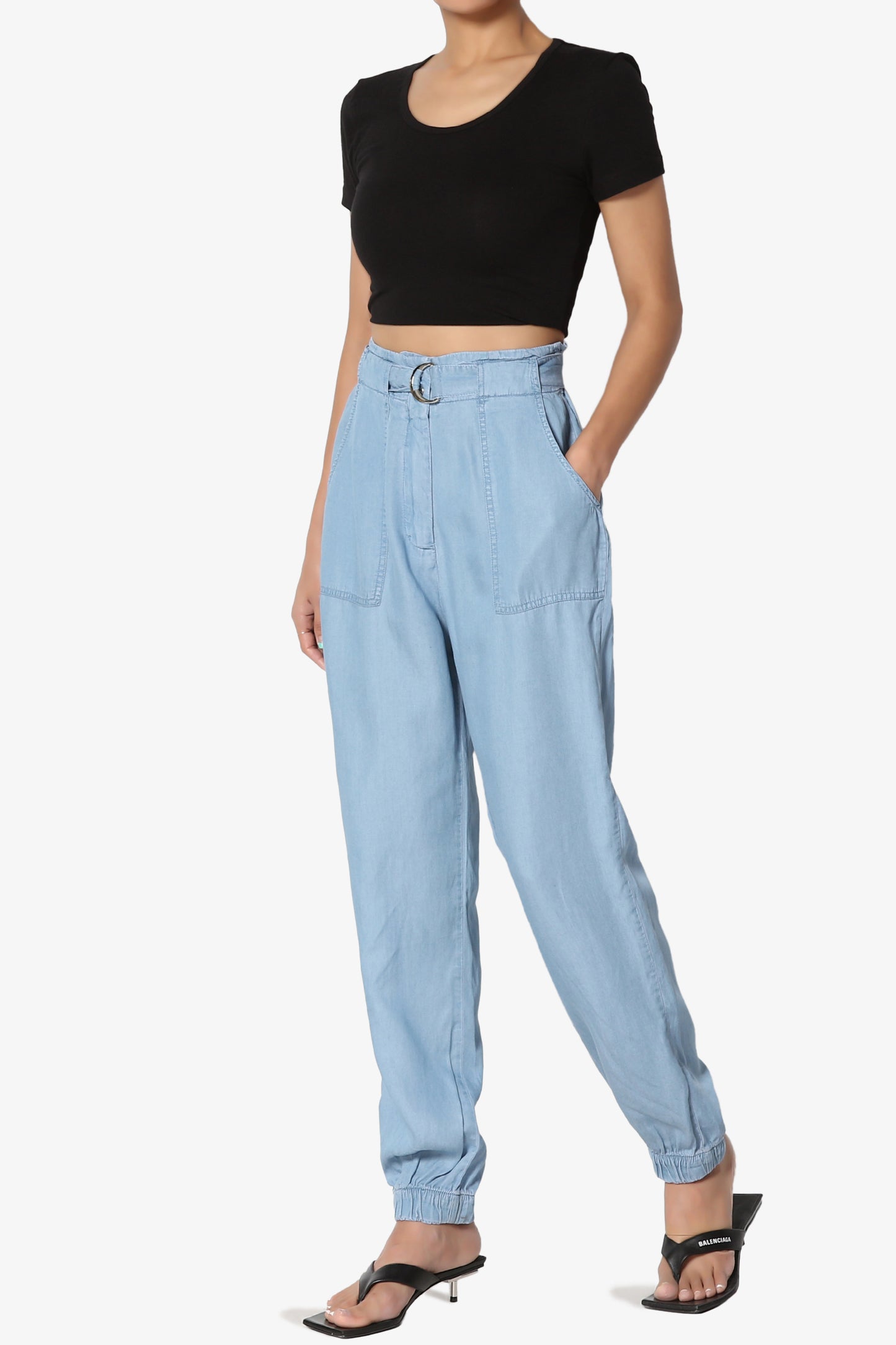 Tanja TENCEL Chambray Utility Jogger Pant - TheMogan