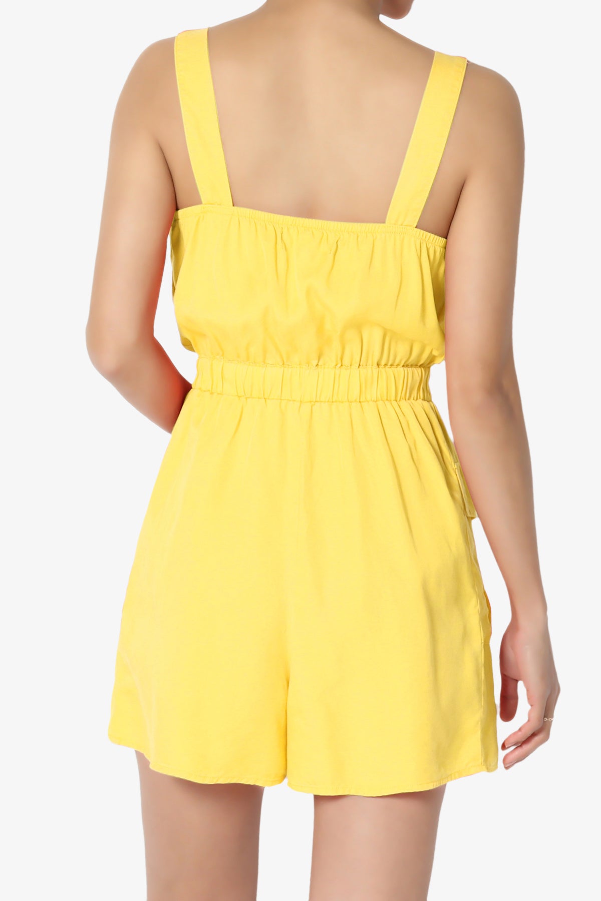 Load image into Gallery viewer, Skyler Utility Cargo Pocket Romper YELLOW_2
