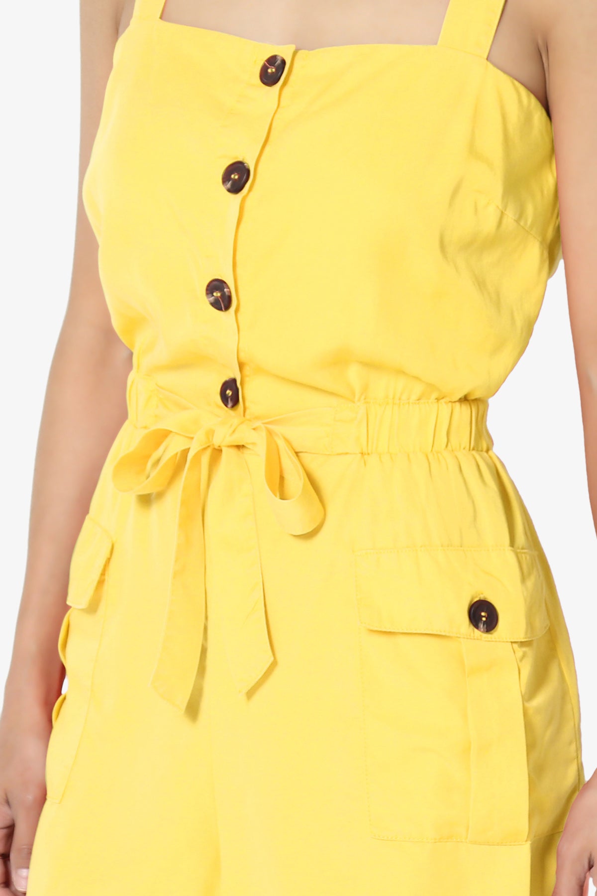 Load image into Gallery viewer, Skyler Utility Cargo Pocket Romper YELLOW_5
