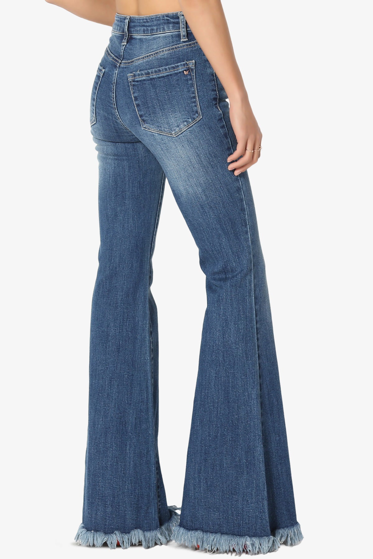 Vieve Mid Rise Frayed Flared Jeans