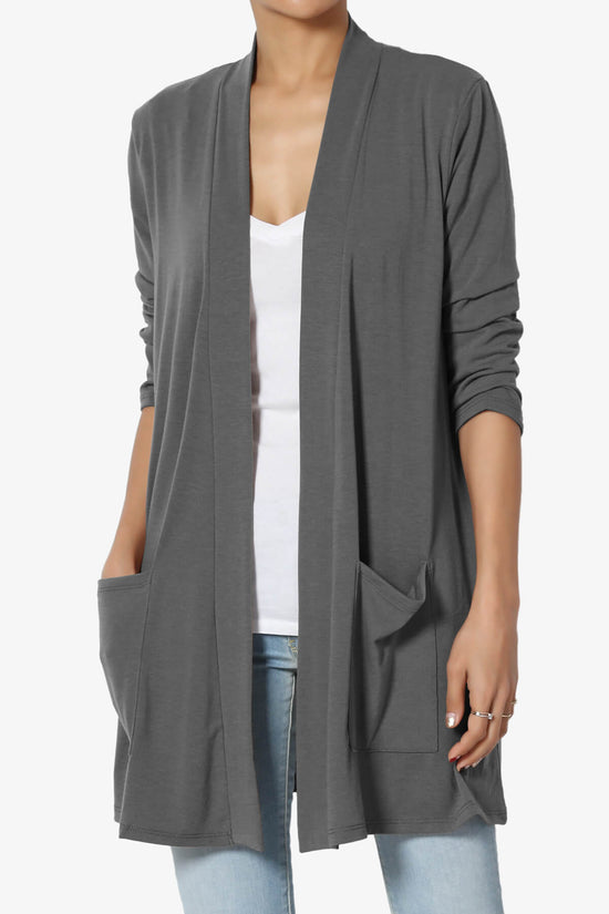 Load image into Gallery viewer, Daday Slouchy Pocket 3/4 Sleeve Cardigan ASH GREY_1

