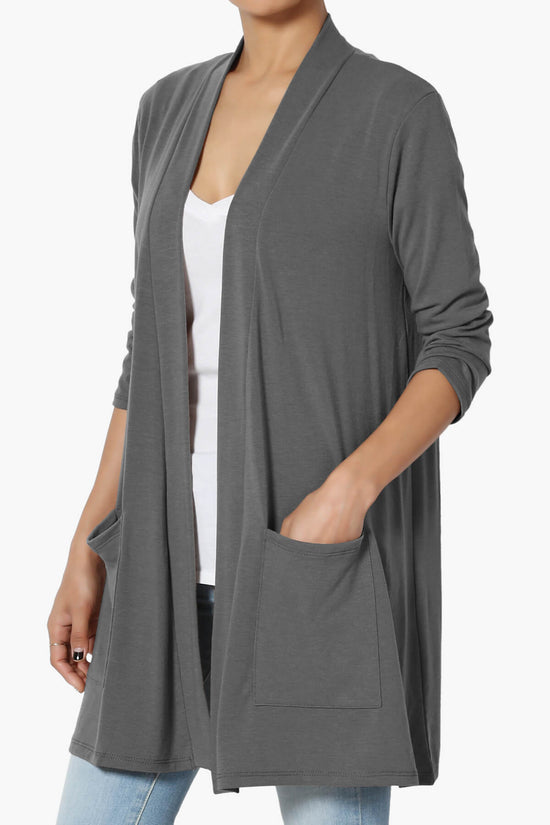 Load image into Gallery viewer, Daday Slouchy Pocket 3/4 Sleeve Cardigan ASH GREY_3
