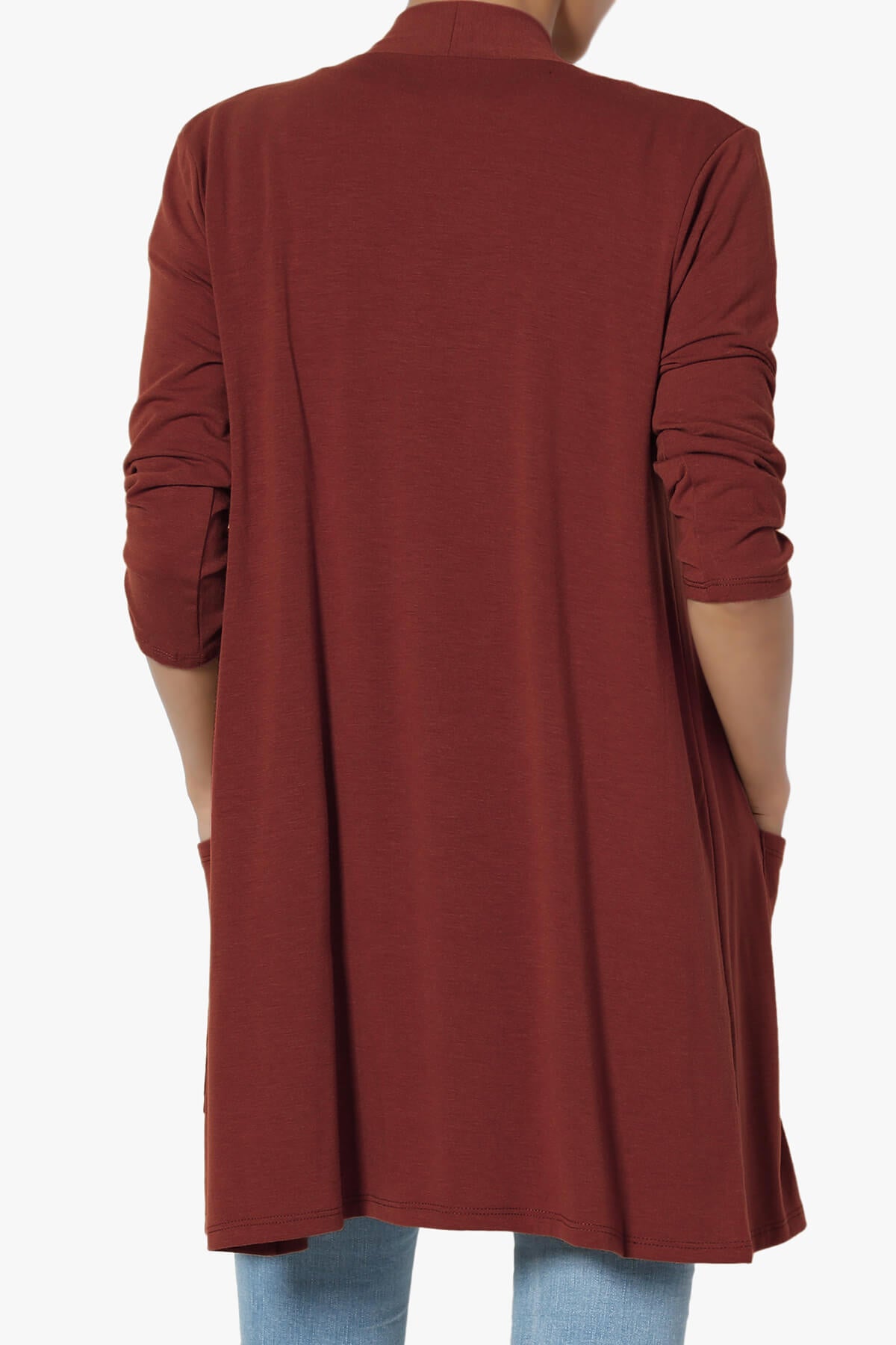 Load image into Gallery viewer, Daday Slouchy Pocket 3/4 Sleeve Cardigan BRICK_2
