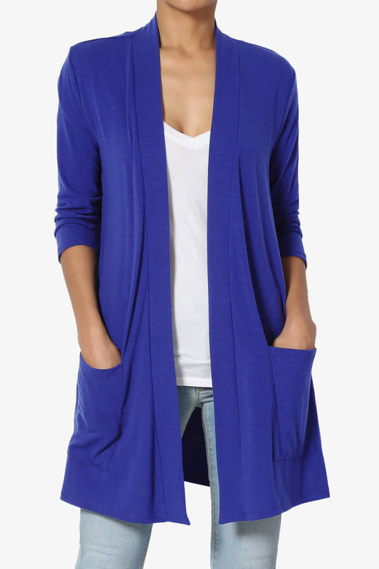 Load image into Gallery viewer, Daday Slouchy Pocket 3/4 Sleeve Cardigan BRIGHT BLUE_1
