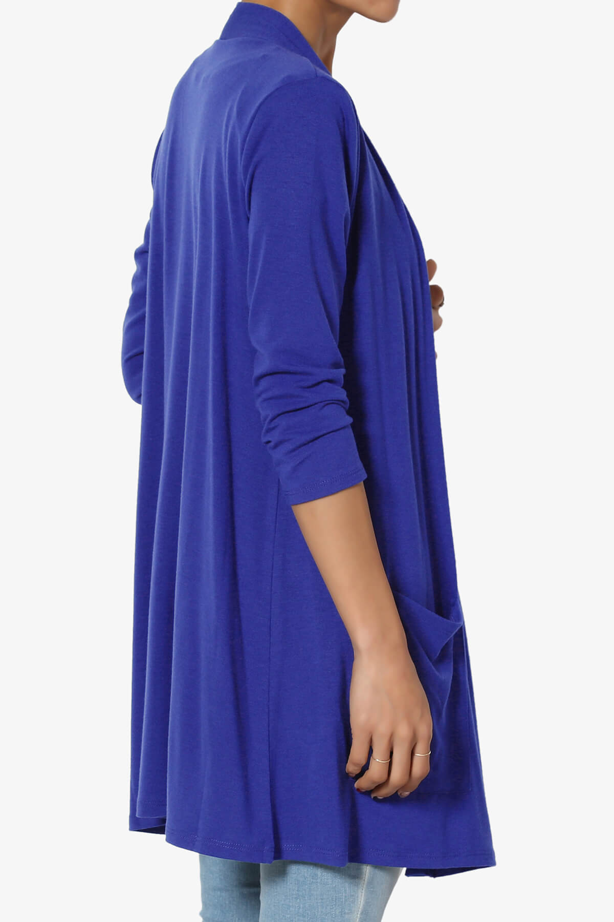 Load image into Gallery viewer, Daday Slouchy Pocket 3/4 Sleeve Cardigan BRIGHT BLUE_4
