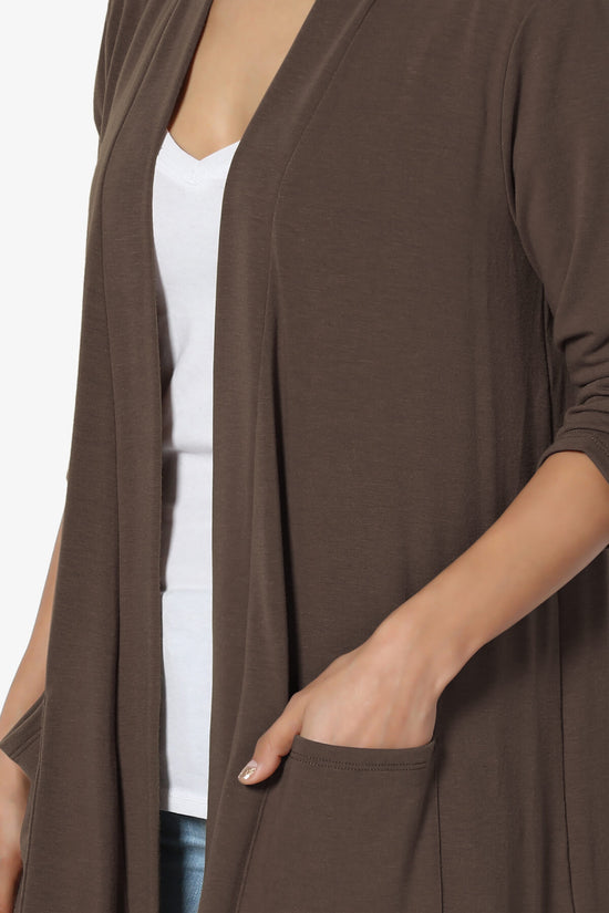 Load image into Gallery viewer, Daday Slouchy Pocket 3/4 Sleeve Cardigan BROWN_5
