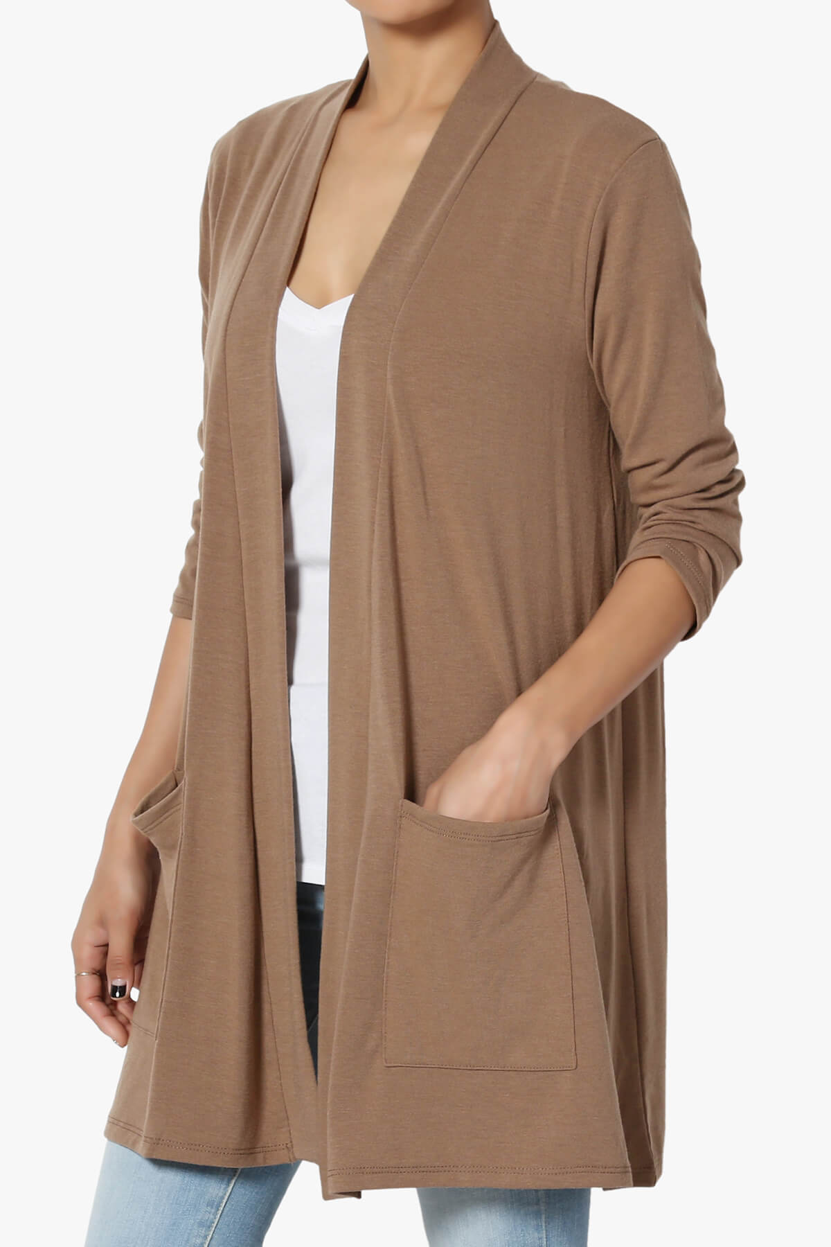 Load image into Gallery viewer, Daday Slouchy Pocket 3/4 Sleeve Cardigan COCOA_3
