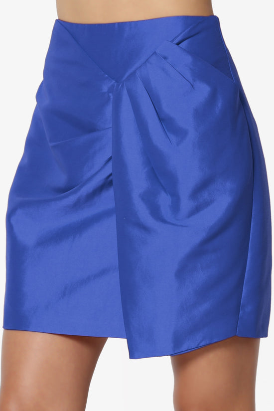 Marvelle Wrap Taffeta Mini Skirt - TheMogan