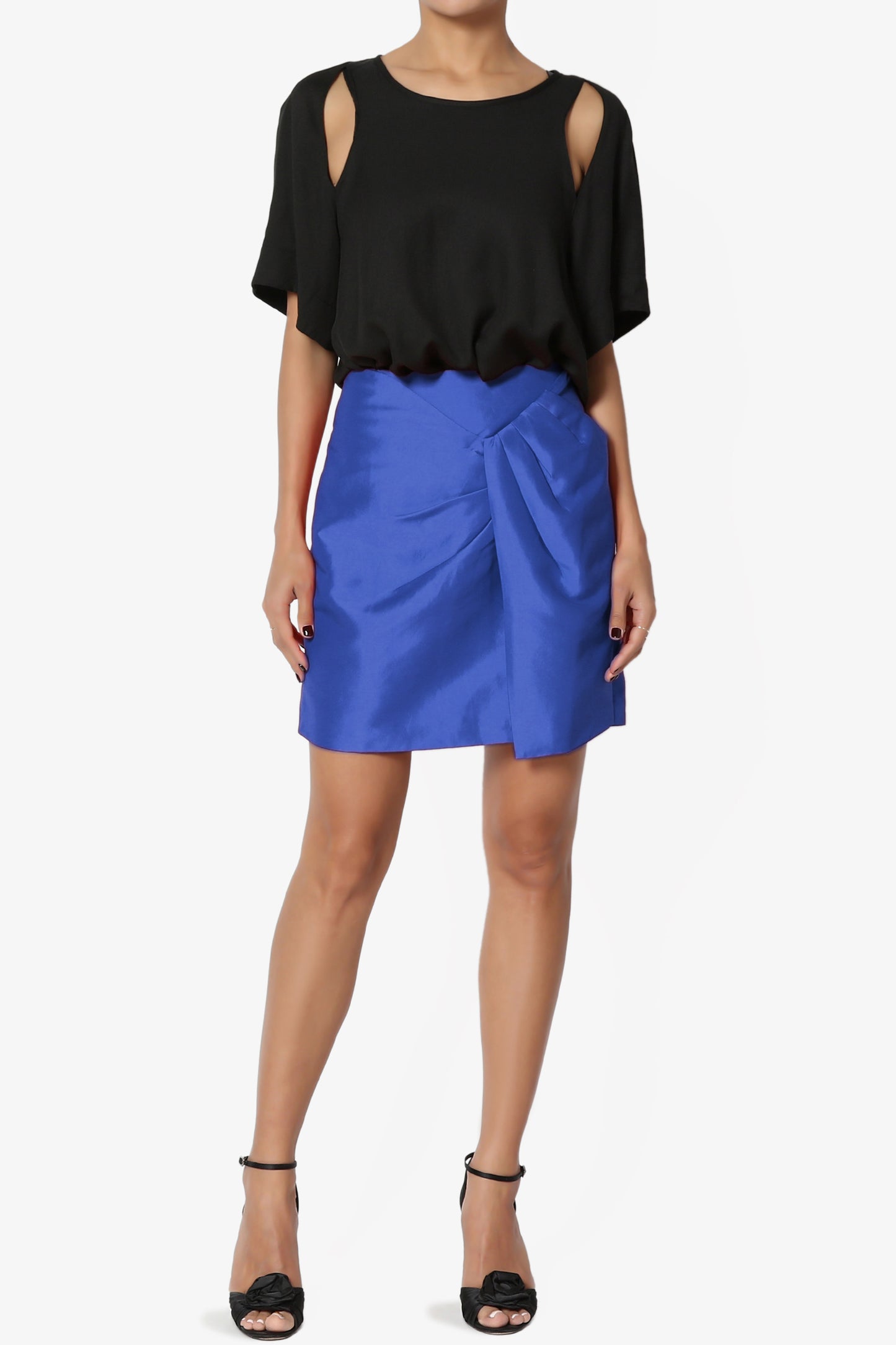 Marvelle Wrap Taffeta Mini Skirt - TheMogan