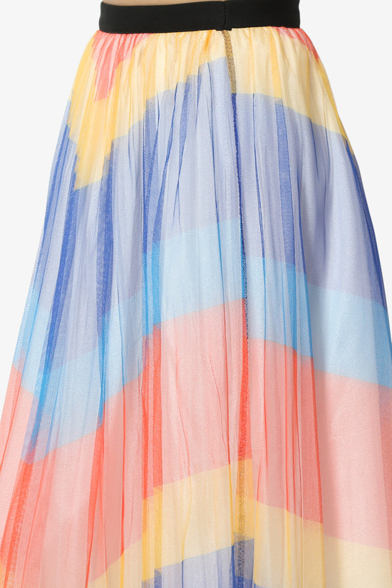 Load image into Gallery viewer, Bernadette Chevron Mesh Pleated Skirt - TheMogan
