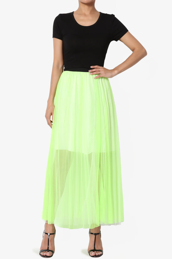 Load image into Gallery viewer, Mallorca Mesh Pleated Long Skirt - TheMogan
