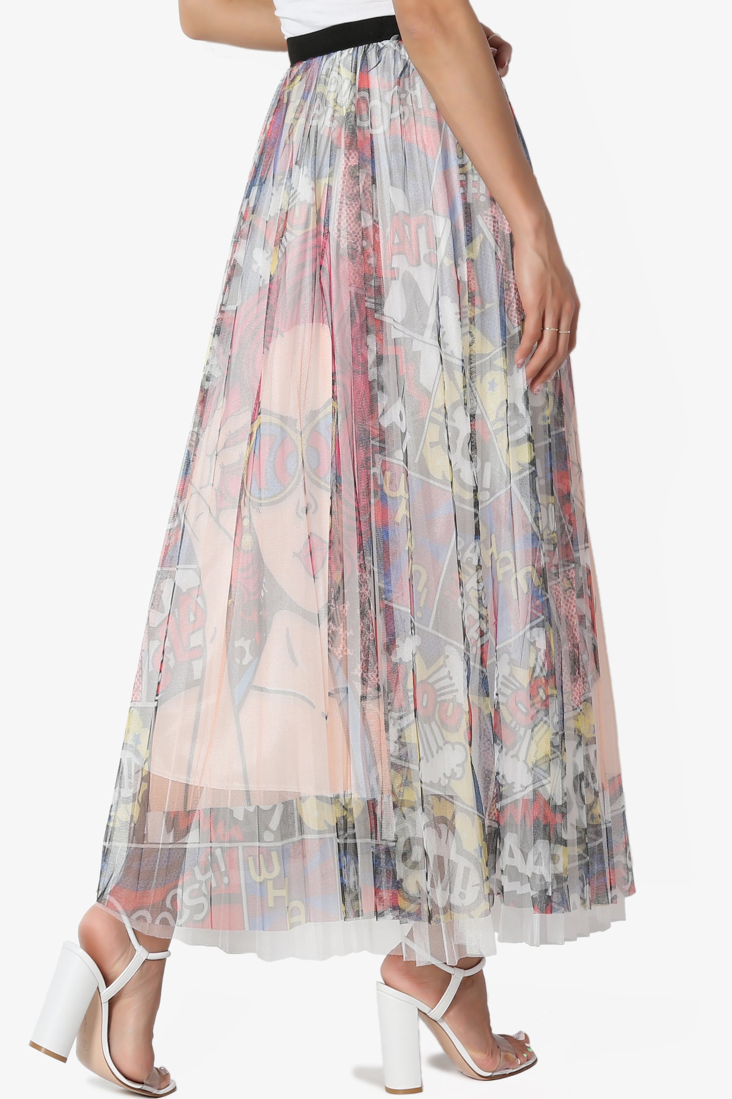 Load image into Gallery viewer, Pretty Women Print Pleated Long Skirt - TheMogan

