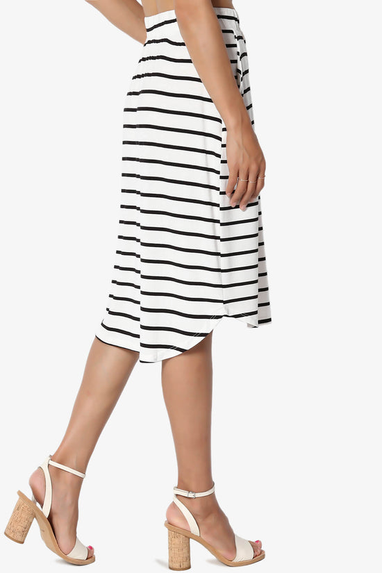 Load image into Gallery viewer, Eclipse Stripe Drawstring Midi Skirt IVORY_4

