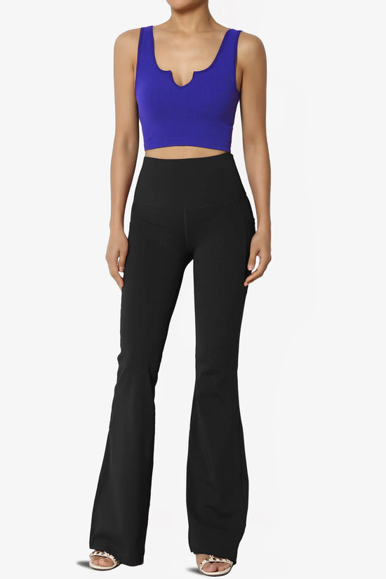 Load image into Gallery viewer, Effie Scoop Neck Ribbed Seamless Crop Tank Top BRIGHT BLUE_6
