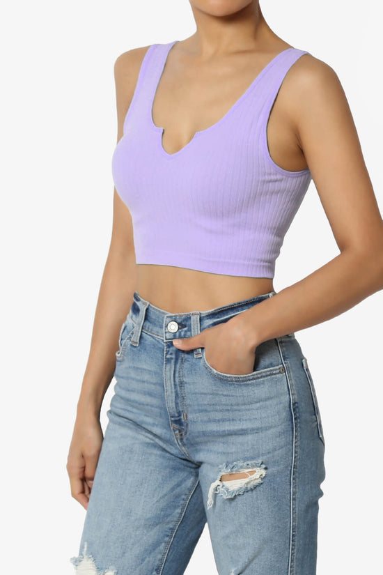 Load image into Gallery viewer, Effie Scoop Neck Ribbed Seamless Crop Tank Top LAVENDER_3
