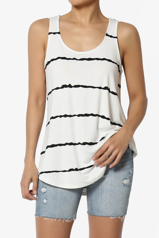 Load image into Gallery viewer, Ellison Stripe Scoop Neck Loose Fit Tank Top IVORY_1
