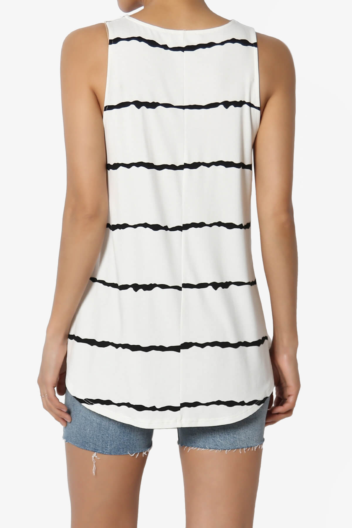 Load image into Gallery viewer, Ellison Stripe Scoop Neck Loose Fit Tank Top IVORY_2
