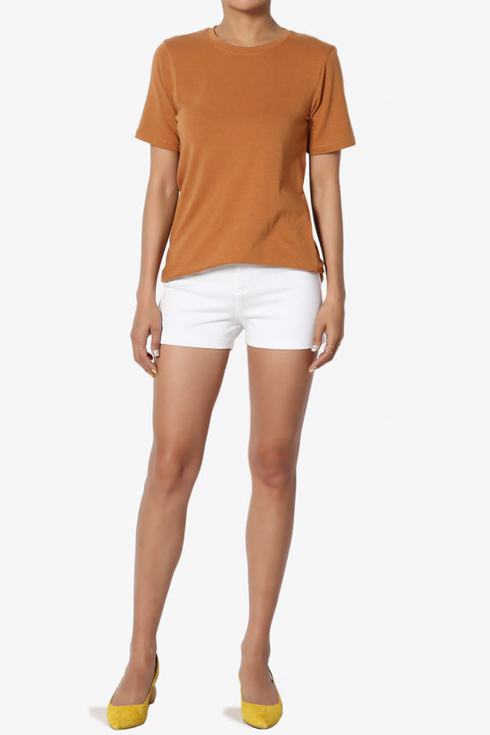 Load image into Gallery viewer, Elora Crew Neck Short Sleeve T-Shirt ALMOND_6
