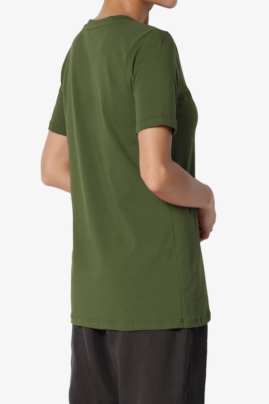 Elora Crew Neck Short Sleeve T-Shirt ARMY GREEN_4