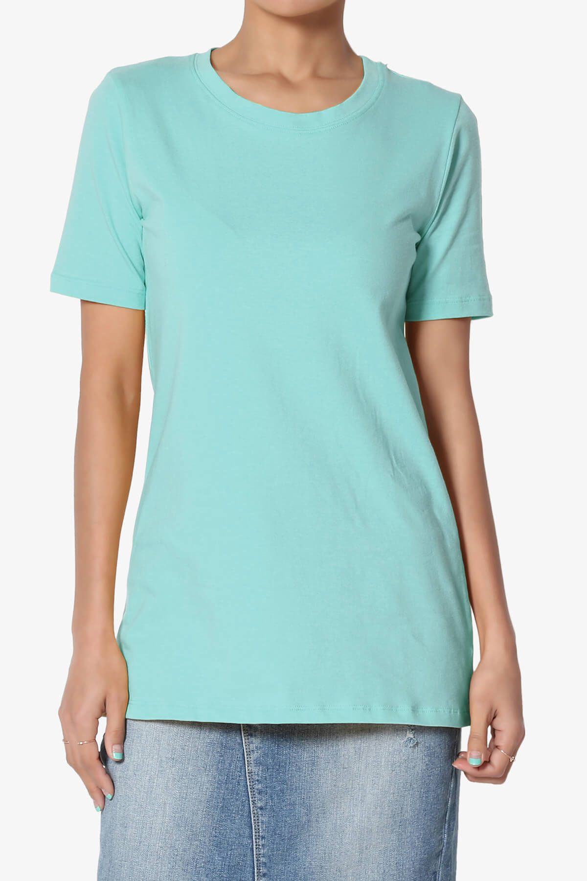 Load image into Gallery viewer, Elora Crew Neck Short Sleeve T-Shirt ASH MINT_1
