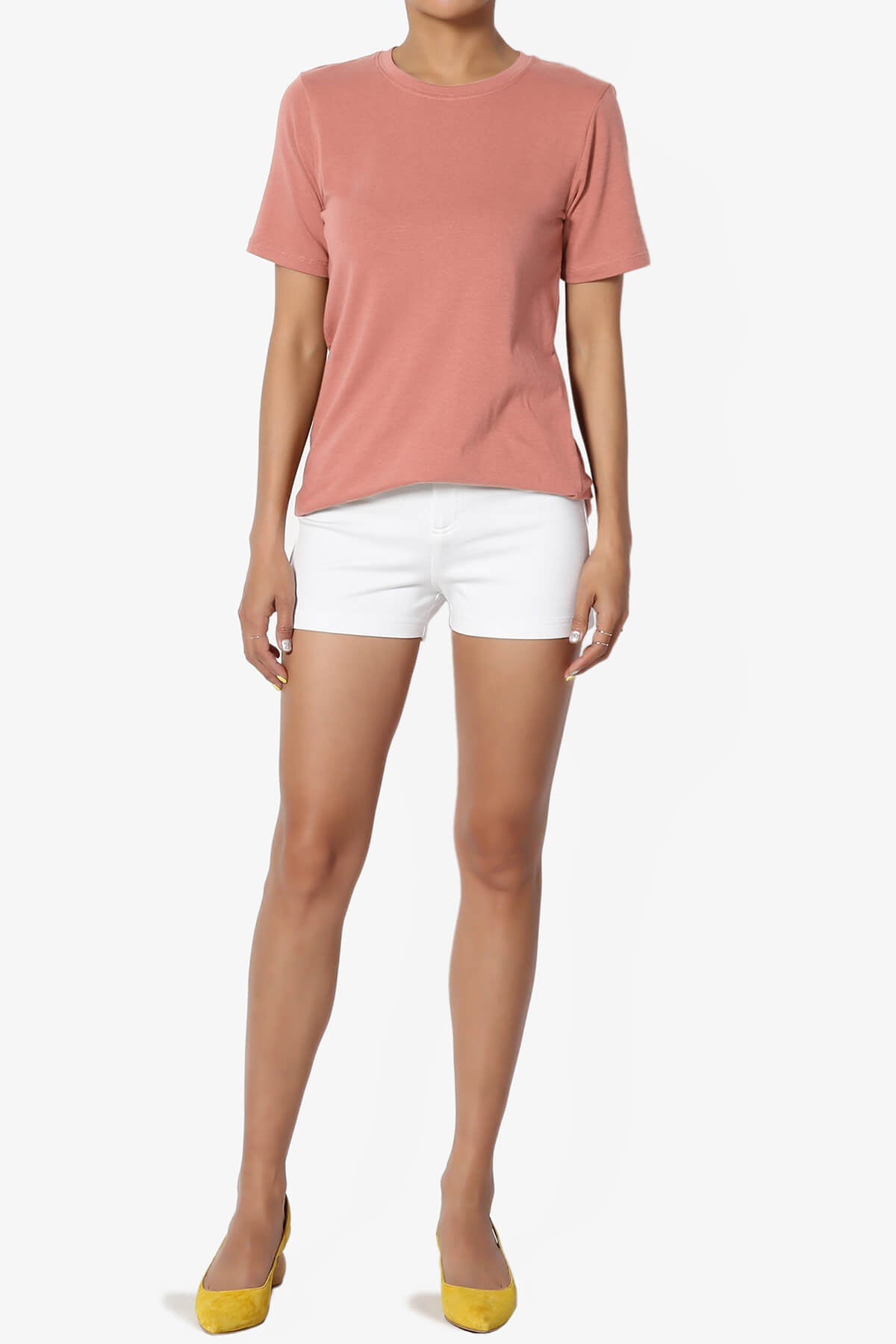 Load image into Gallery viewer, Elora Crew Neck Short Sleeve T-Shirt ASH ROSE_6
