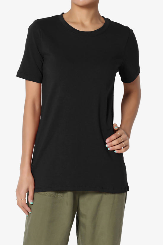 Load image into Gallery viewer, Elora Crew Neck Short Sleeve T-Shirt BLACK_1
