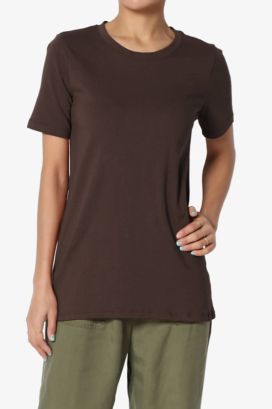 Load image into Gallery viewer, Elora Crew Neck Short Sleeve T-Shirt BROWN_1
